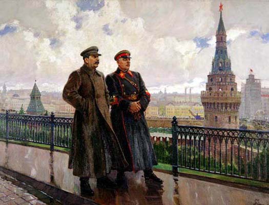 Stalin and Voroshilov in Kremlin